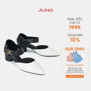 Giày Cao Gót Nữ 5cm Thời Trang Juno Quai Hậu Xé Dán Có Khoá CG05130