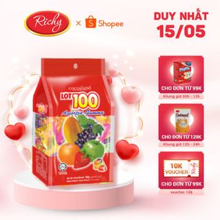 Kẹo Richy LOT 100 tổng hợp gói 320g
