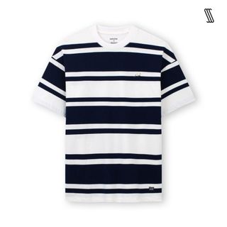 Áo thun cổ tròn tay ngắn nam nữ SSSTUTTER áo phông kẻ cotton thoáng mát thêu hoa VINTAGE TEE