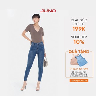 Quần Jean Nữ Thời Trang JUNO Skinny Basic Trơn JNQDA004