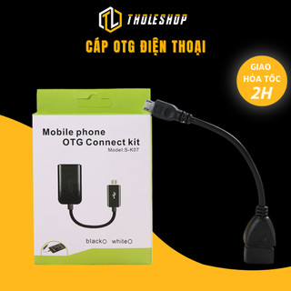 Dây cáp otg type c sang usb cho điện thoại, xe hơi tholeshop 2963