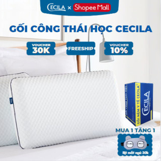 Gối cao su non người lớn CECILA thiết kế công thái học, chống đau mỏi cổ vai gáy, ngủ ngáy, đàn hồi cao