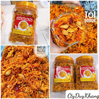 Khô Gà Bơ Tỏi (Cay Vừa) loại ngon - hộp 500G