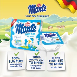 [Giao Hoả Tốc] Váng sữa Zott Monte Canxi Plus nhập Đức (vỉ - 55g x 4 hũ)