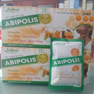 Nguyên hộp 20 vỉ× 5viên ngậm Abipolis hỗ trợ bổ phế giảm ho làm ấm đường hô hấp