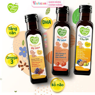 Dầu ăn dặm bổ não mămmy yeubevn dầu cá hồi dầu hạt lanh dầu olive bổ sung dha omega-3 cho bé 100ml