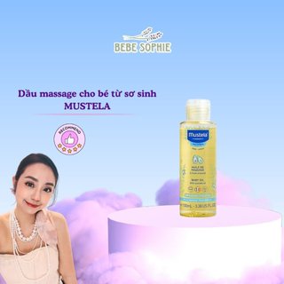 ( 𝐍𝐡𝐚̣̂𝐩 𝐤𝐡𝐚̂̉𝐮 𝐜𝐡𝐢́𝐧𝐡 𝐡𝐚̃𝐧𝐠 ) Dầu massage Mustela Baby oil dưỡng ẩm cho mẹ và em bé từ sơ sinh - 100ml