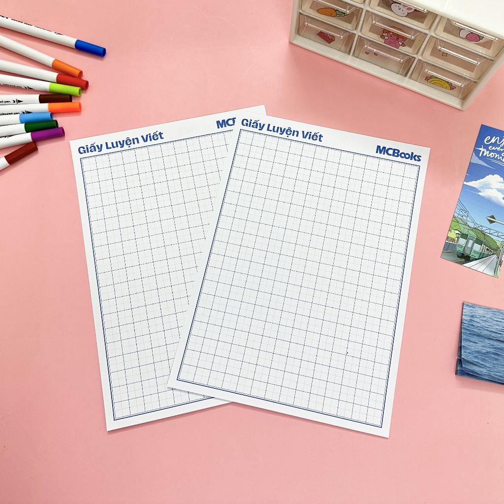 Giấy Luyện Viết Tiếng Trung, Tiếng Hàn, Tiếng Nhật 2 Mặt Mcbooks