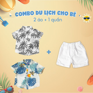 Combo 2 áo đi biển , quần kaki trắng cho bé đi biển, du lịch mùa hè Magickids (ib cho shop chọn mẫu)