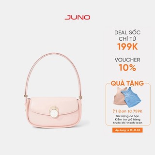 Túi Xách Nữ Thời Trang JUNO Cỡ Nhỏ Đeo Vai Khoá Trang Trí Tròn TXN792