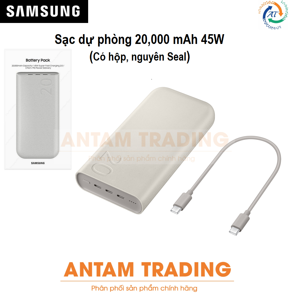 Sạc Dự Phòng Samsung 20.000mAh 45W (EB-P4520) (kèm cáp Type-C 0.3m) - Hàng Chính Hãng