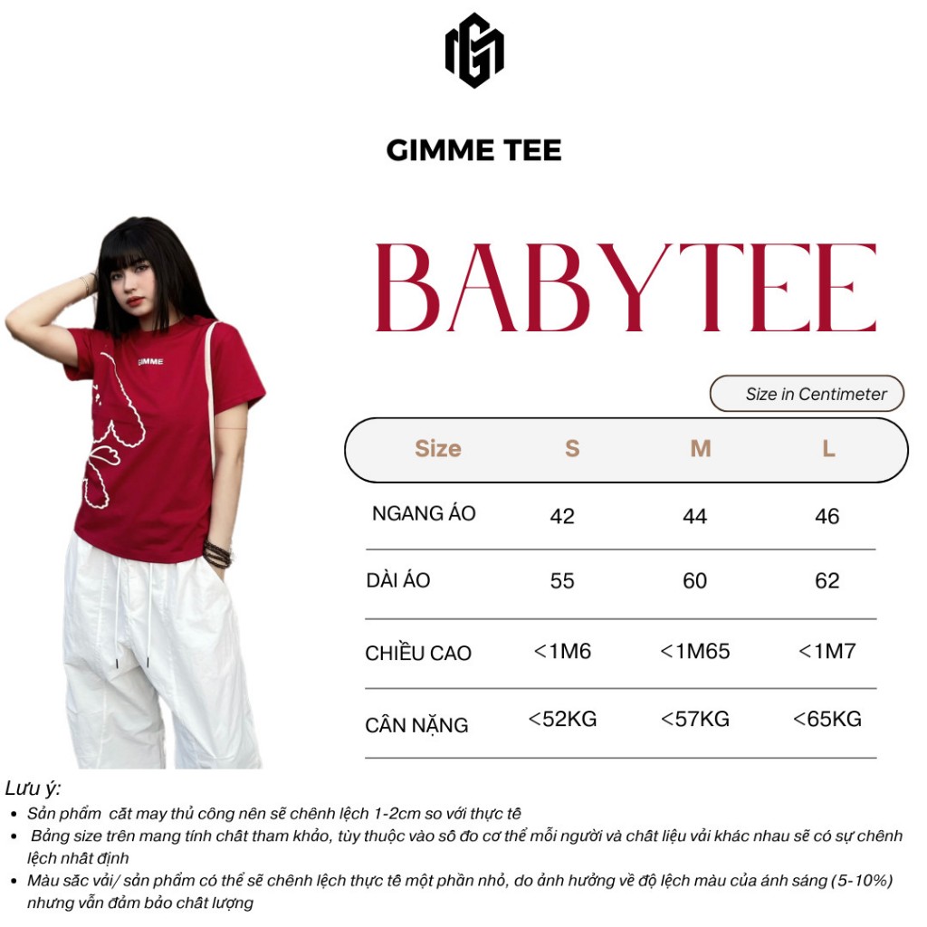 Áo Babytee Gimme - Form Nữ - Hình In Pet Hoa - Premium Cotton 250gsm 2 Chiều - GMB18 | BigBuy360 - bigbuy360.vn