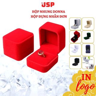 Hộp đựng nhẫn đơn JSP nỉ nhung nhận in Logo hộp đựng trang sức hộp nhẫn nhung cao cấp JSP