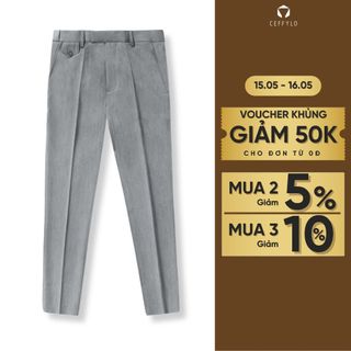 Quần âu nam,quần âu hàn quốc CEFFYLO màu xám chất vải thoáng mát co giãn form dáng slimfit trẻ trung thời trang nam