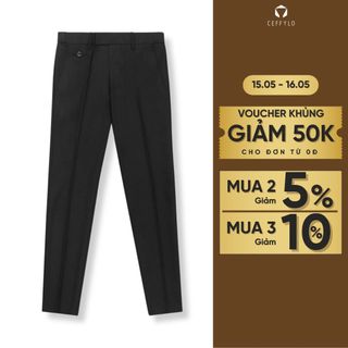 Quần âu nam,quần âu hàn quốc CEFFYLO màu đen chất vải thoáng mát co giãn form dáng slimfit trẻ trung thời trang nam