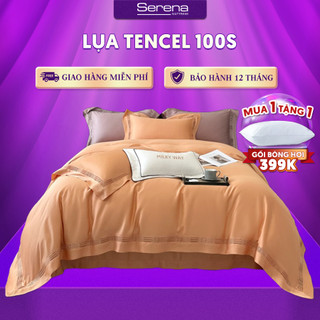 Bộ ra giường 5 món lụa tencel 60s serena mattress bộ chăn ga gối đệm thun lạnh hàn quốc cao cấp