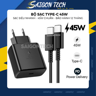 Combo Bộ Củ Cáp Sạc Siêu Nhanh 45w, Củ Sạc siêu nhanh 45W và Cáp Sạc Type C 5A dùng cho điện thoại, máy tính bảng