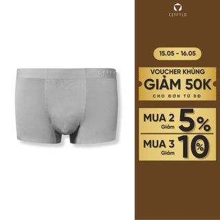 Pack 1 Sịp Đùi Màu Xám Nhạt Trơn, Chất Liệu Cotton Co Giãn, Thoáng Mát - CEFFYLO