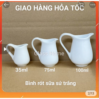 Bình rót đường, rót sữa CK sứ trắng