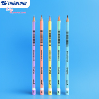 Combo 5 Bút chì gỗ Điểm 10 TP-GP08, giao ngẫu nhiên màu, Đầu chì than mềm, nét bút mượt mà, an toàn cho người sử dụng