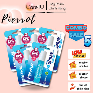 Combo 5 xịt thơm miệng hương bạc hà thơm mát Pierrot Mouth Spray 10ml