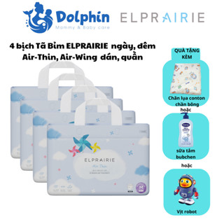 4 bịch tã bỉm Elprairie Air-Thin Air-Wing Air-fell đủ size mỏng 1mm, thấm hút tốt, sức chứa 1,6 lít