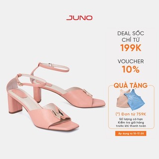 Giày Sandal Nữ 7cm Thời Trang JUNO Phối Khoá Trang Trí SD07097