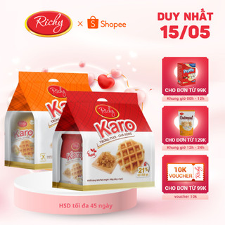 Bánh karo Richy vị phô mai hoàng kim, trứng tươi chà bông x 6 bánh
