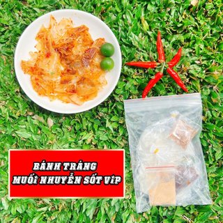 Bánh tráng xé trộn sa tế hành phi muối nhuyễn siêu cay siêu đậm đà