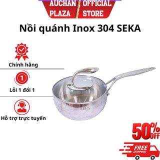 Nồi Quánh Inox 304 SEKA SK6070 Size 18cm Có Nắp Dung Tích 2,5 Lít Đáy 5 Lớp Truyền Nhiệt Tốt Chính Hãng