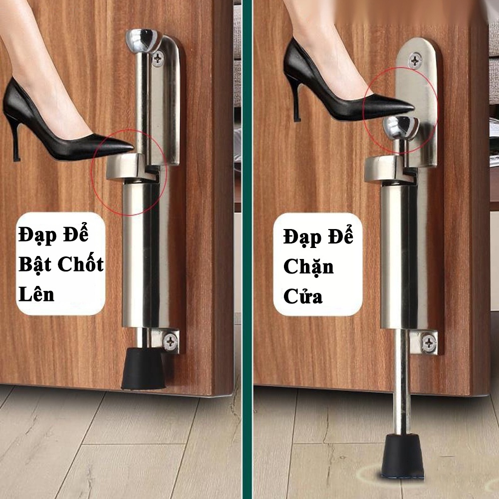  Chốt chặn cửa chống va đập thông minh 2 chiều giữ cửa ra vào an toàn cho bé màu đồng hợp kim 