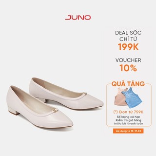 Giày Búp Bê Nữ 3cm Thời Trang Phối Khoá Trang Trí BB03114
