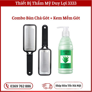 Bàn chà gót chân , bàn chà gót inox + kem làm mềm gót