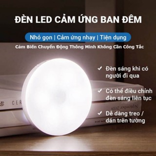 Đèn Led cảm ứng chuyển động thông minh tự Bật Tắt dán tường, đèn cảm biến gắn cầu thang, giường tủ sạc pin tích điện