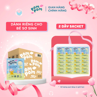  Nước Giặt Xả Cho Bé Sơ Sinh 0-12 Tháng Pom Pom Newborn Sạch Sâu Nôn Trớ và Làm Mềm Vải Cotton Cho Bé