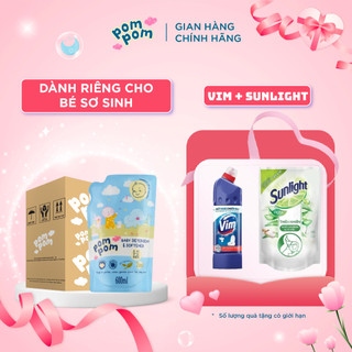  Nước Giặt Xả Cho Bé Sơ Sinh 0-12 Tháng Pom Pom Newborn Sạch Sâu Nôn Trớ, Mềm Mại Vải Cotton Cho Bé