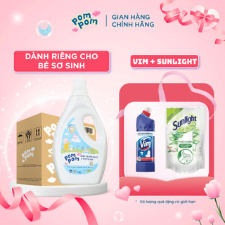  Nước Giặt Xả Cho Bé Sơ Sinh 0-12 Tháng Pom Pom Newborn Sạch Sâu Nôn Trớ Ọc Sữa