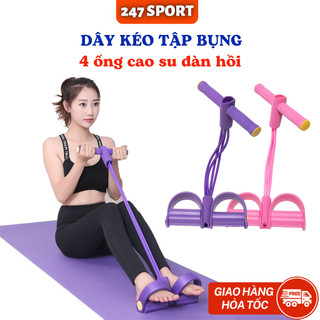 Dây kéo tập bụng Yoga 4 ống cao su đàn hồi tập thể dục tập cơ bụng thông minh tại nhà