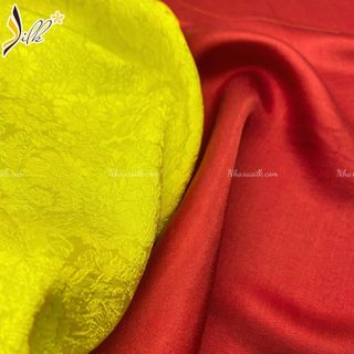 Lụa may áo dài - SILK – hoa cúc màu xanh cốm – CU08