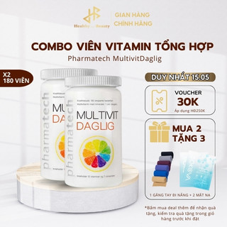 Combo 2 Hộp Viên Uống Bổ Sung Vitamin Tổng Hợp Pharmatech Multivit Daglig 180 Viên