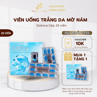 Viên uống Trắng Da, Mờ Nám, Ngăn Ngừa Lão Hóa Dokova hộp 20 viên