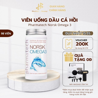 Viên uống dầu cá omega 3 Pharmatech Norsk Omega 3 tốt cho phát triển trí não 98 viên