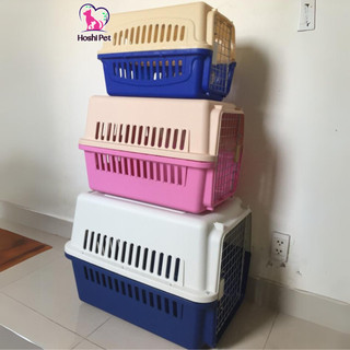 Lồng vận chuyển chó mèo cửa sắt đi hàng không, chất liệu nhựa tốt chuẩn IATA - Hoshi Pet