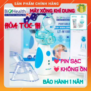 (HỏaTốc1h) Pin sạc - Máy xông khí dung cầm tay Biohealth LT-N100 cho bé & người lớn, máy xông mũi họng không ồn nhỏ gọn