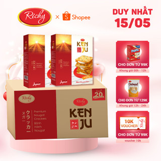 Thùng bánh giòn Richy KENJU kem dẻo 279g (12 hộp)