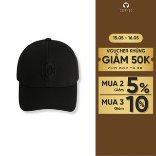 Mũ nón lưới trai nam Ceffylo màu đen thêu chữ chất liệu thoáng mát menswear kiểu dáng thời trang unisex
