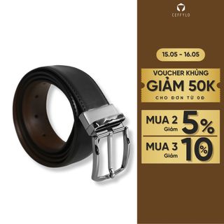 Thắt lưng nam da Ceffylo da bò nguyên miếng cao cấp thiết kế mặt xoay thời trang nam