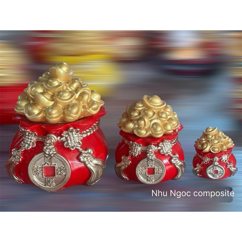 Nhiều size hủ đựng gạo, muối, nước may mắn đặt bàn thần tài, ông táo nhận được may mắn về tài lộc