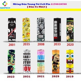 Miếng Dán Trang Trí Cell Pin 21700 20700 | Vỏ bọc pin màng Skin Co nhiệt | Decan dán bảo vệ Pin Li-ion