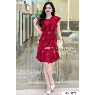  MDU3776 Váy thiết kế sang chảnh dáng ngắn, chất liệu Visco nhật, mềm mại, co giãn, che khuyết điểm tốt.